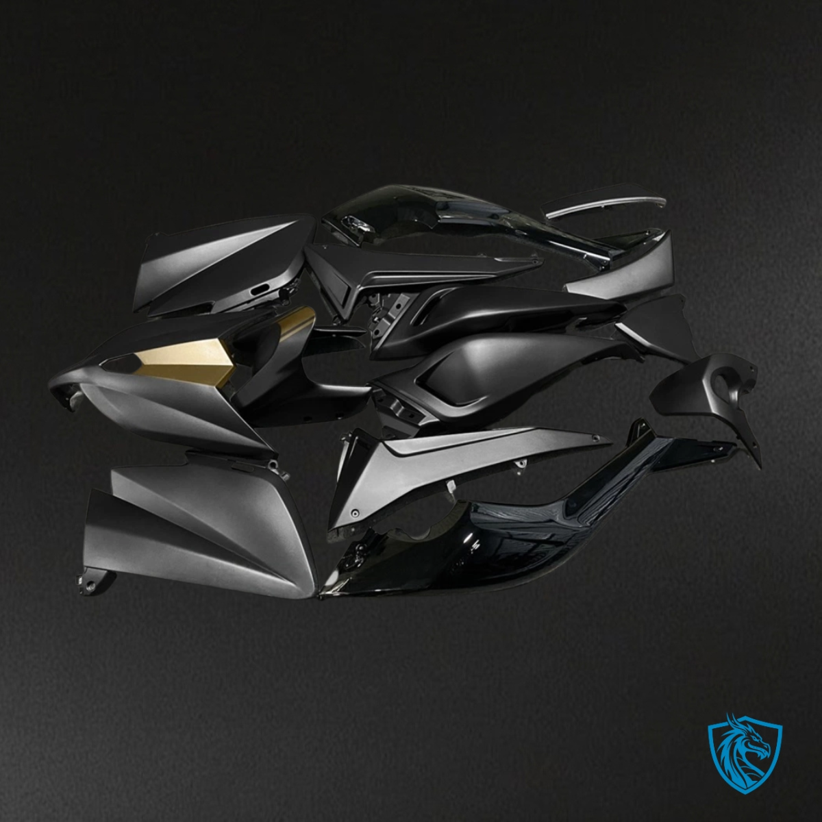 Yamaha TMAX530 (2012-2014) Glossy Black and Gold Fairing Kit | ABS Bodywork