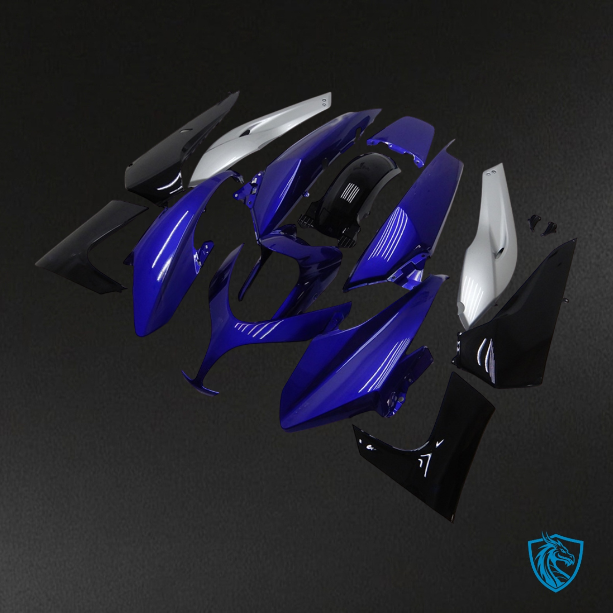 Yamaha TMAX 500 (2008-2011) Blue, Black & Silver - Custom ABS Fairing Kit