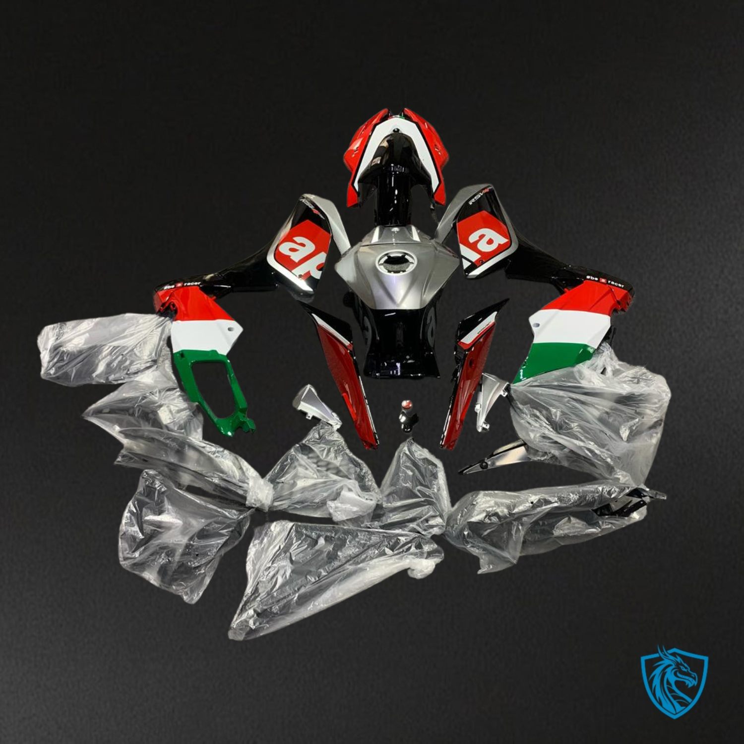 Aprilia RS4 125 (2012-2016) Red, Black, Green, Silver and White Fairings Kit - Aftermark ABS Bodywork