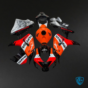 Orange, Red, Dark Blue & White