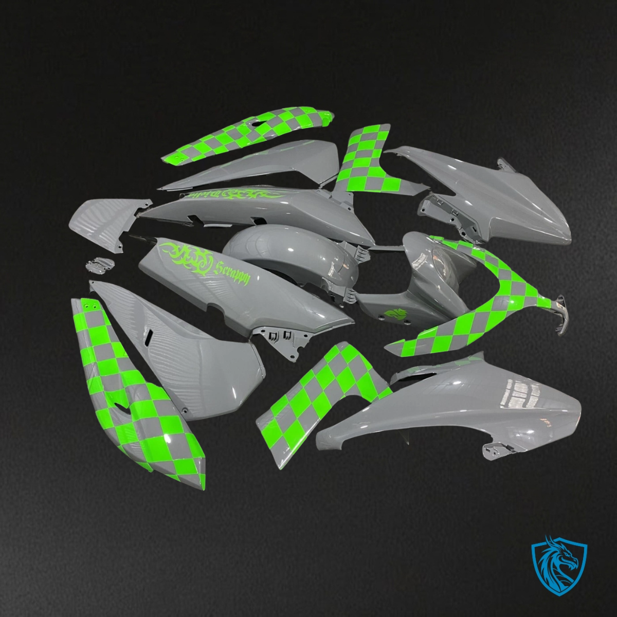 Yamaha TMAX500 (2008-2011) Gray & Green Fairing Kit | ABS Bodywork