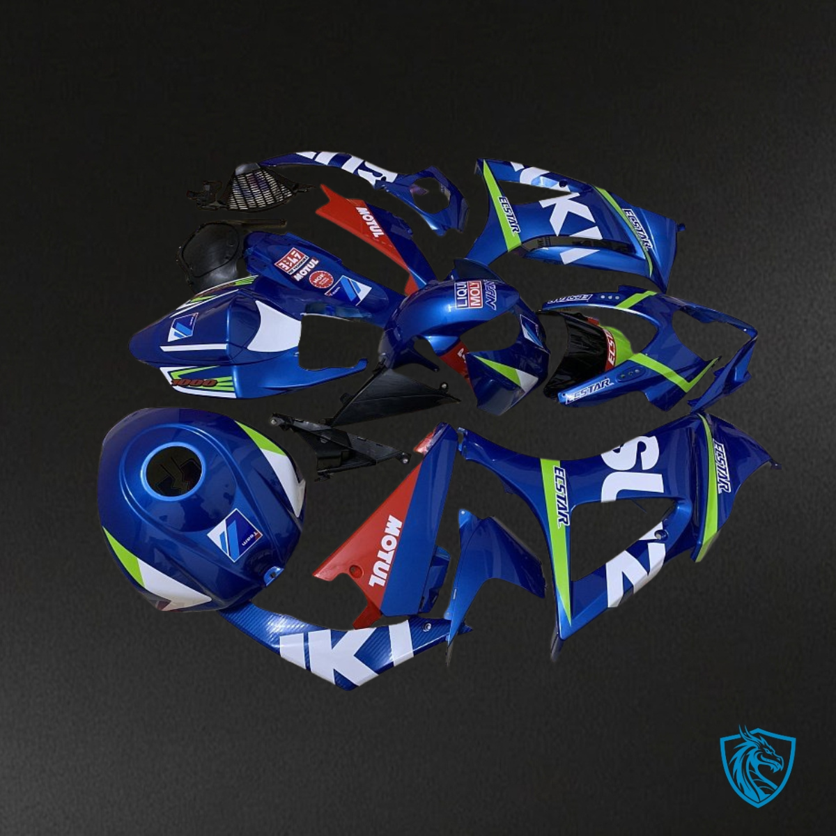 Suzuki GSXR1000 (2007-2008) Blue & White Fairing Kit | ABS Bodywork