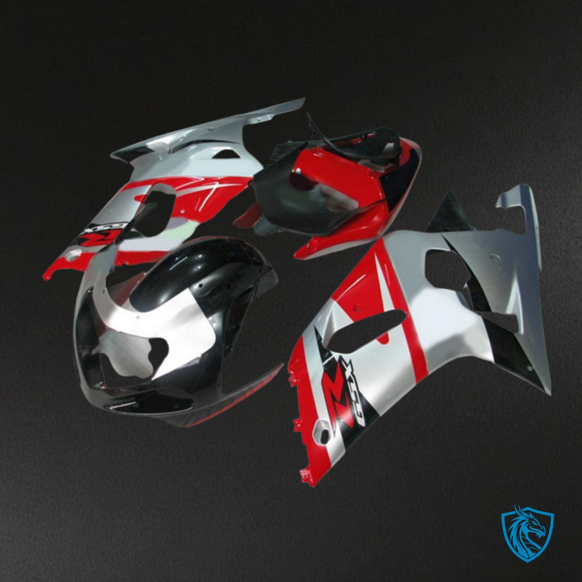 Suzuki GSXR600/750 (2001-2003) Silver, Black & Red Fairing Kit - Aftermarket ABS Bodywork