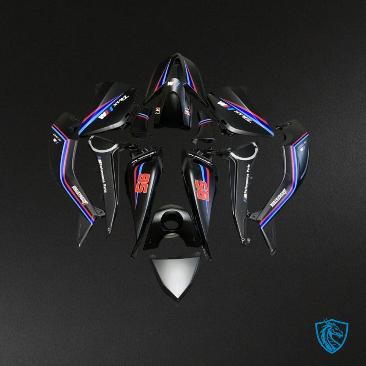 Yamaha TMAX530 (2012-2014) Black, Blue & Red Fairing Kit | ABS Bodywork