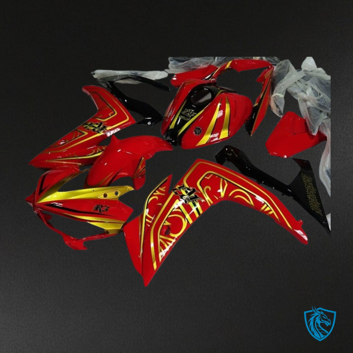 Yamaha YZF R3R25 (2015-2018) Gloss Black, Red & Yellow - Custom ABS Fairing Kit