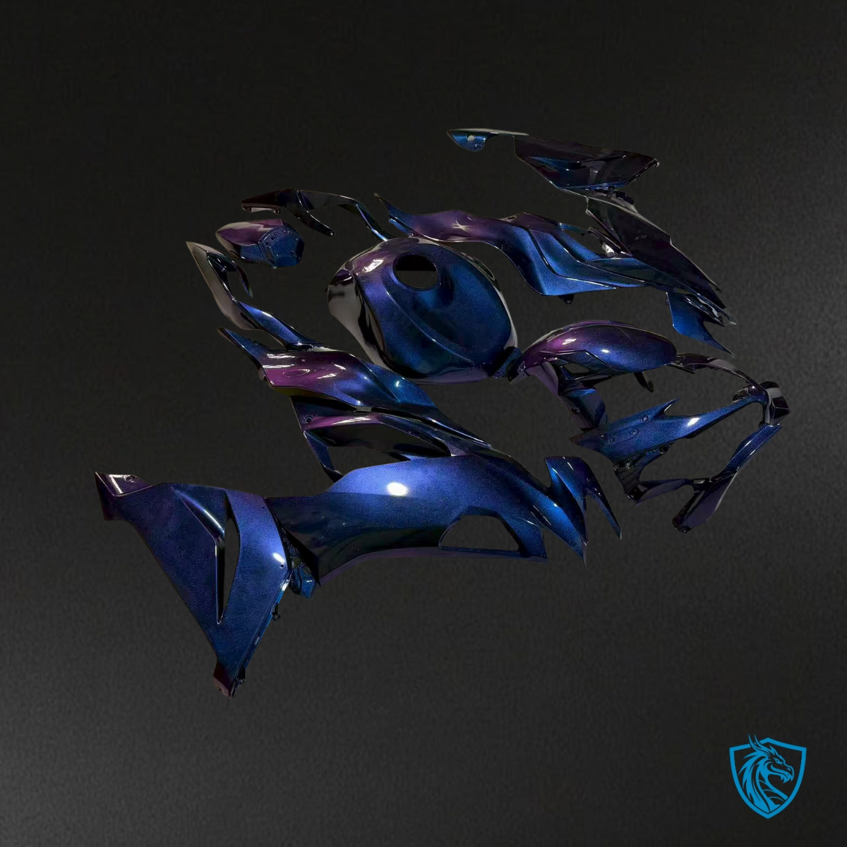 Kawasaki ZX6R (2019-2023) Gloss Purple & Blue Fairings Kit - Aftermarket ABS Bodywork