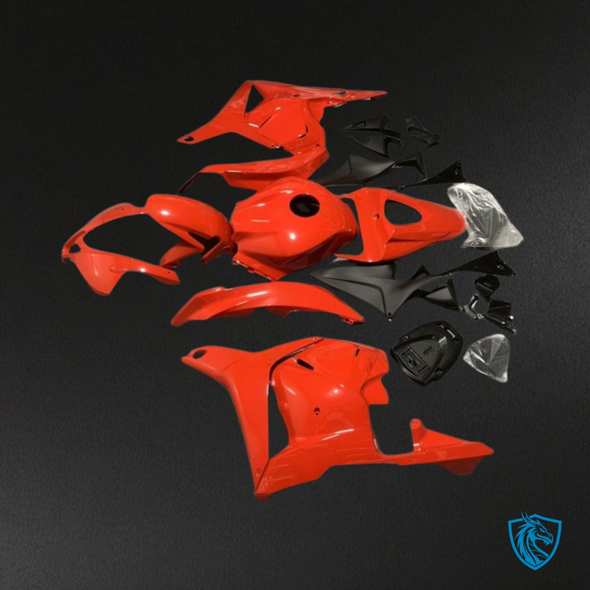 Honda CBR600RR (2009-2012) Red & Black No Logos - MERGEment Motorcycle Fairings Kit