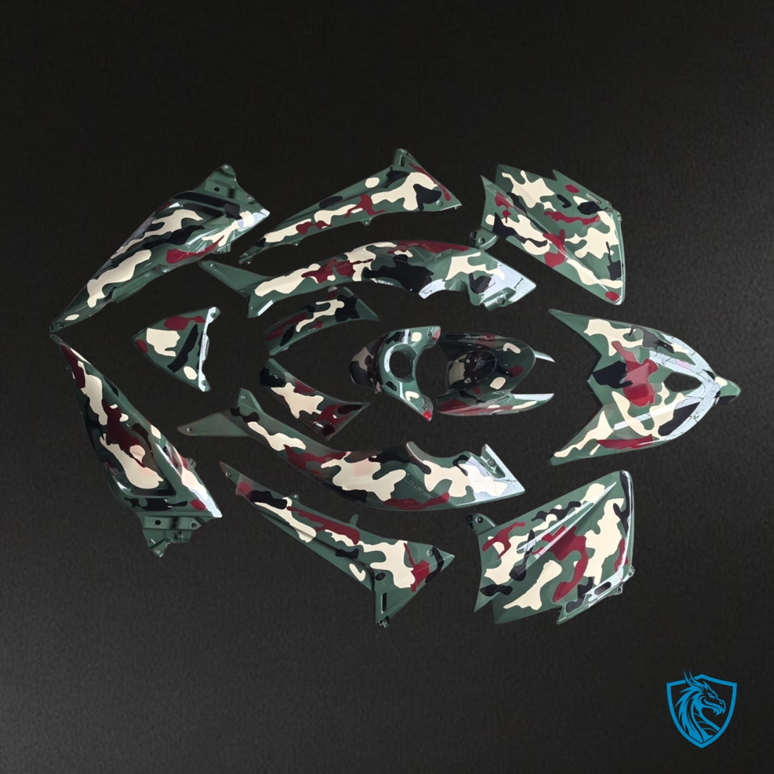 YAMAHA TMAX530 (2012-2014) Green, Black & White Camouflage - Replacement Motorcycle Fairings Kit