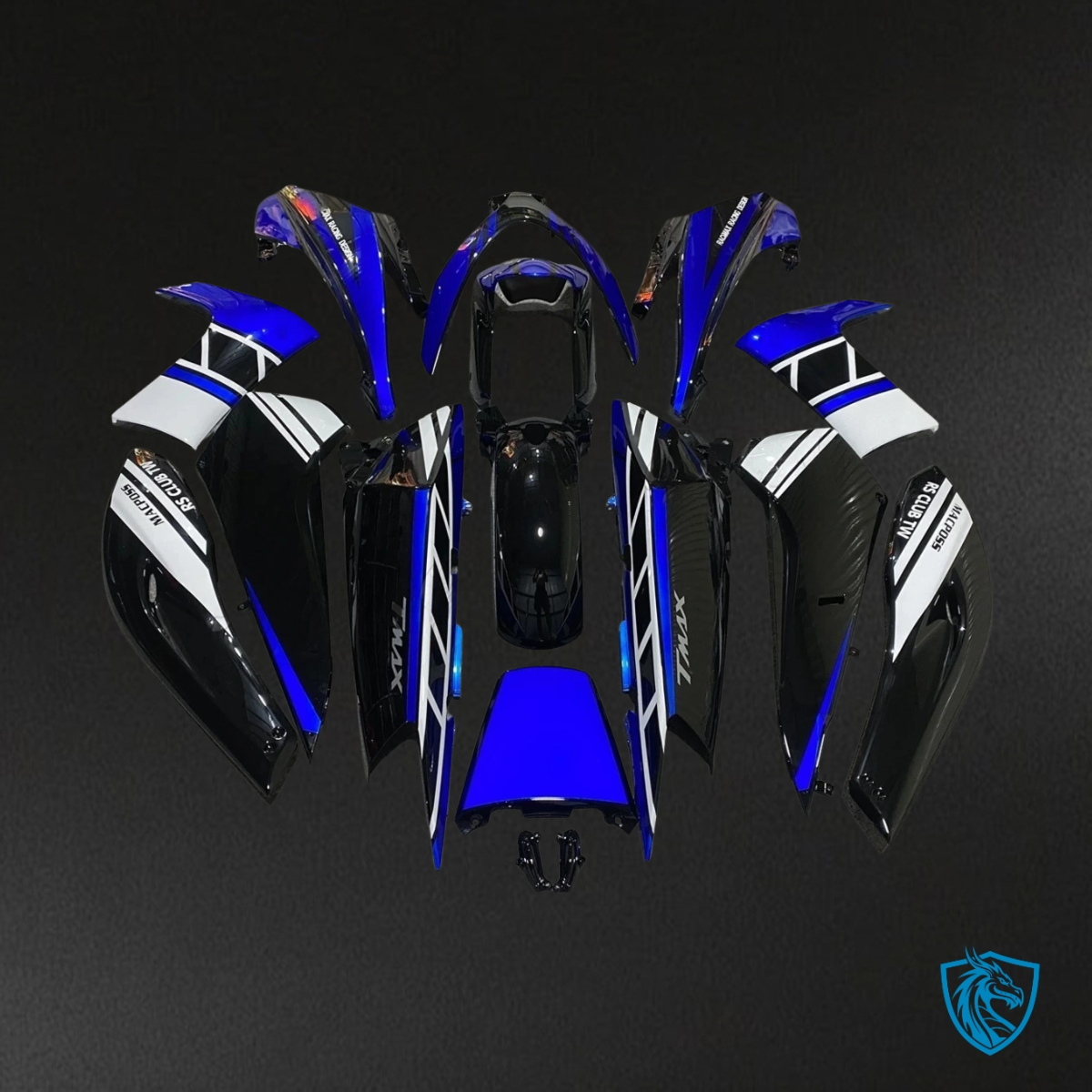 Yamaha TMAX500 (2008-2011) Blue, Black & White Fairing Kit | ABS Bodywork