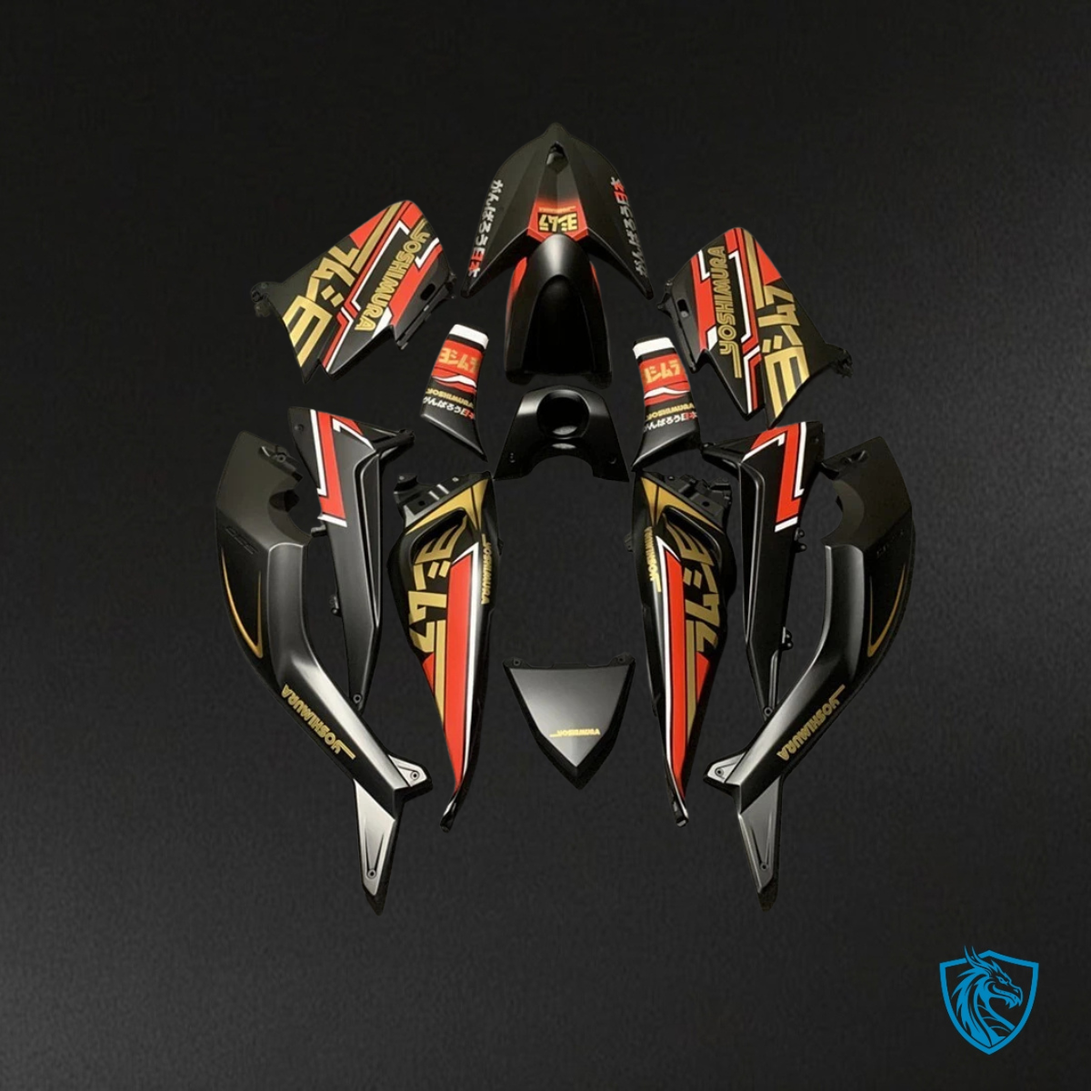 Yamaha TMAX530 (2012-2014) Black, Red & Gold Fairing Kit | ABS Bodywork