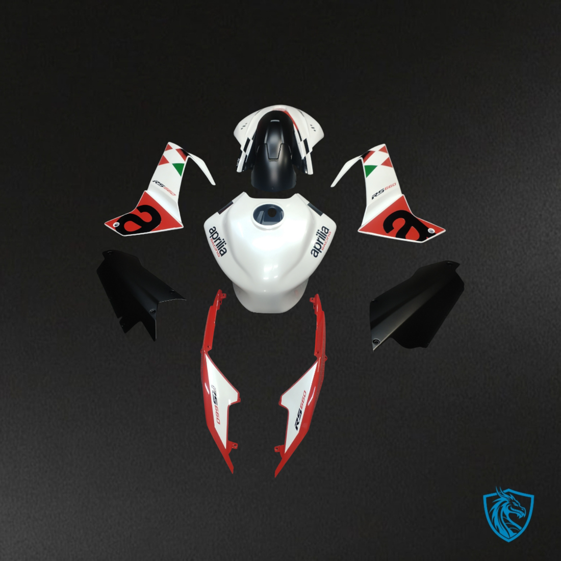 Aprilia RS660 (2020-2024) White, Red, Black and Green Fairing Kit - Aftermark ABS Bodywork
