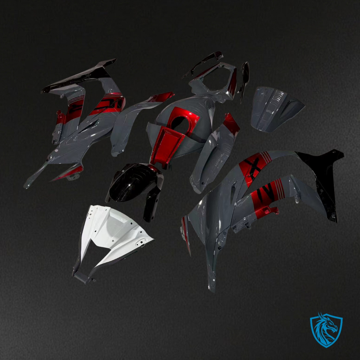 Kawasaki ZX10R (2011-2015) Nardo Gray, Black, Red & White ABS Bodywork - Fairings Kit