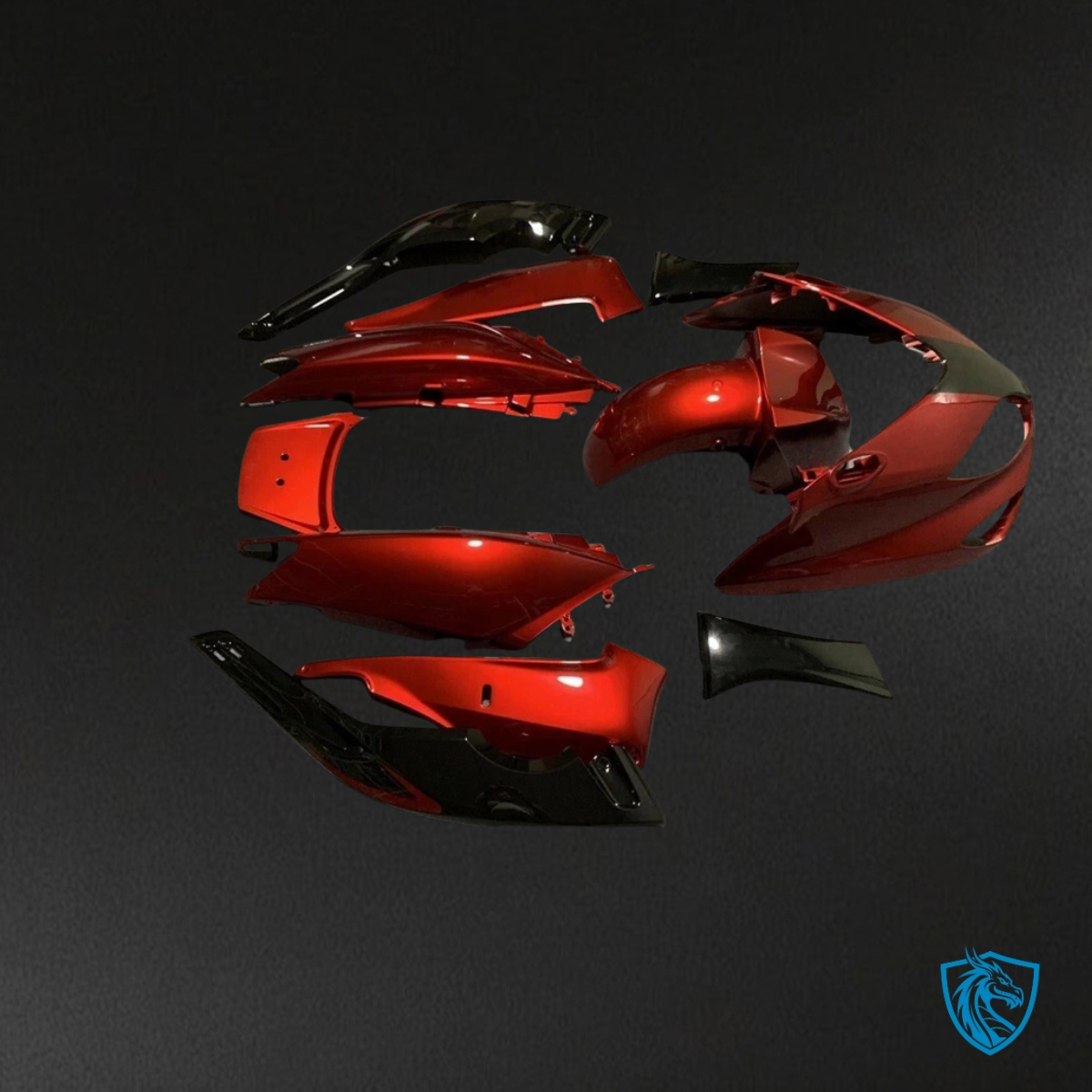 Yamaha TMAX500 (2001-2007) Red & Black Fairing Kit - Aftermarket ABS Bodywork