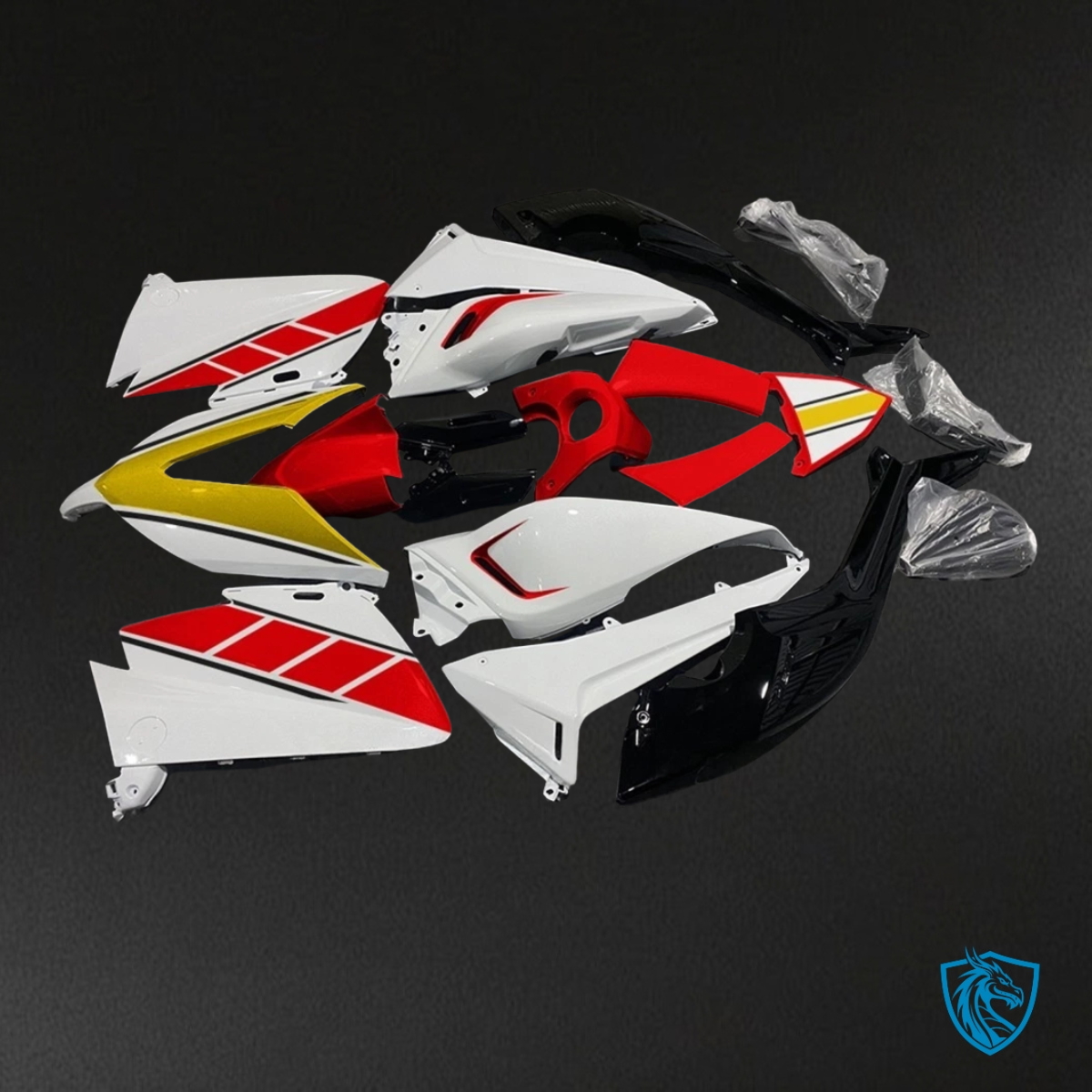 Yamaha Tmax530 (2015-2016) White, Red & Yellow - Replacement Motorcycle Fairings Kit