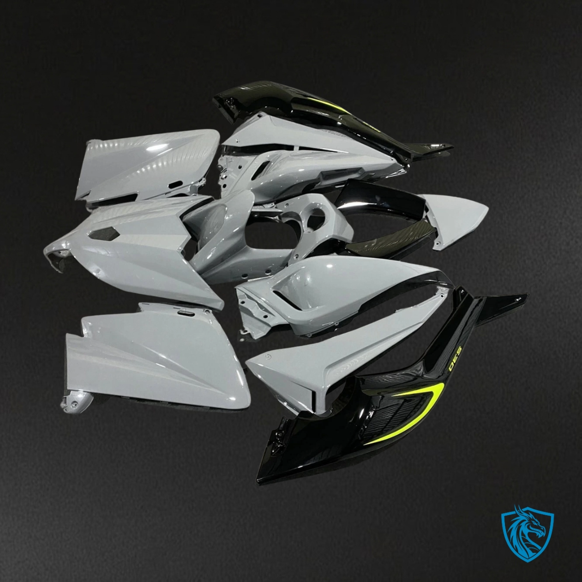 Yamaha TMAX530 (2012-2014) Cement Grey & Gloss Black - Replacement Motorcycle Fairings Kit