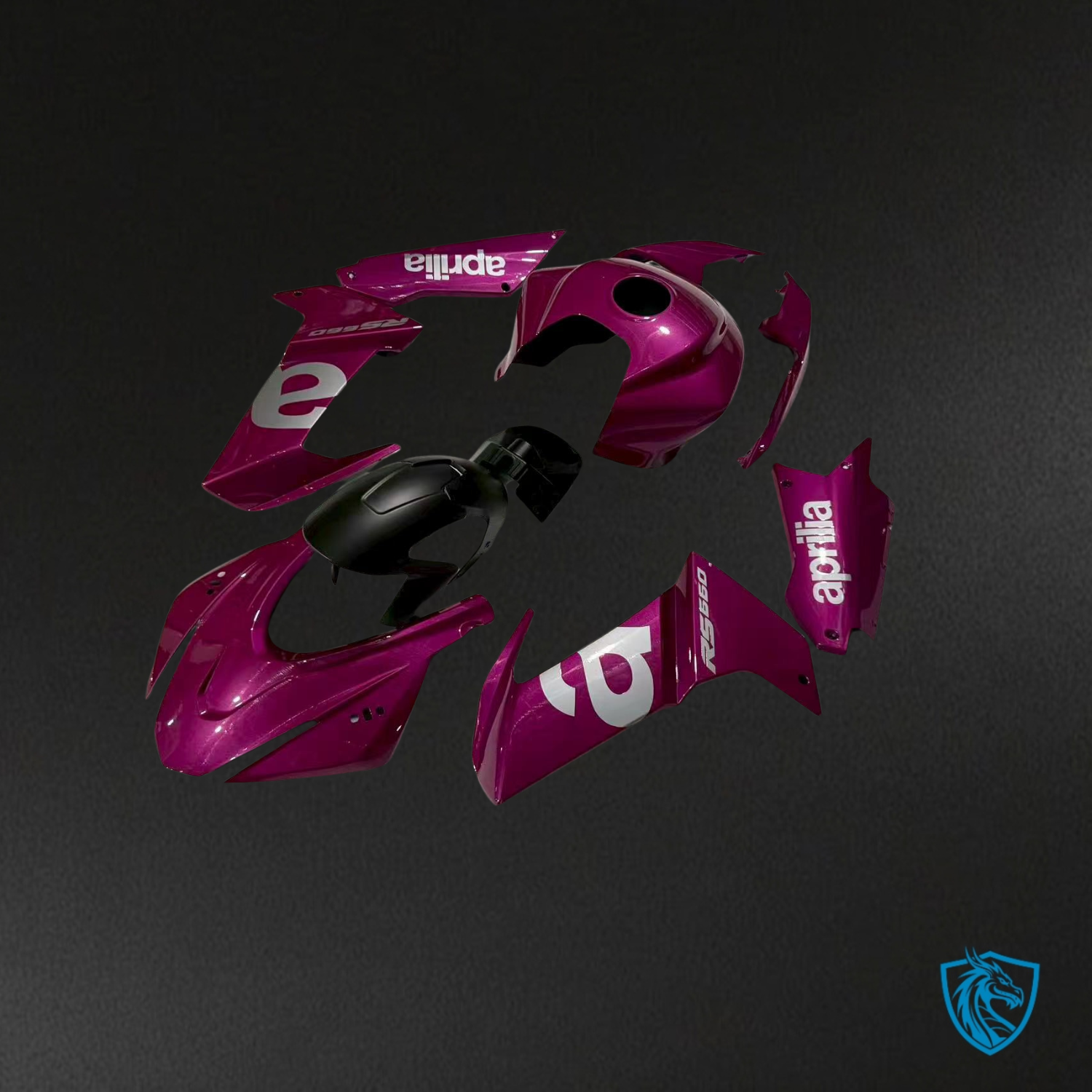 Aprilia RS660 (2020-2024) Pink & Black with White Logo Fairings Kit - Aftermarket ABS Bodywork