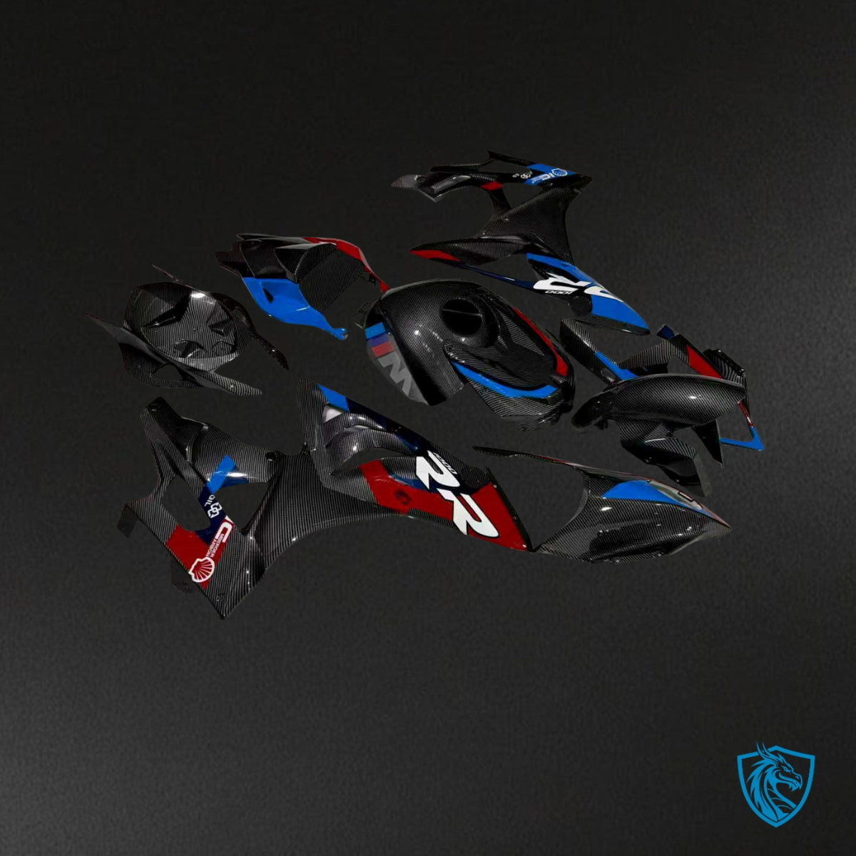 BMW S1OOORR (2009-2024) Black, Blue & Red - Custom ABS Fairing Kit