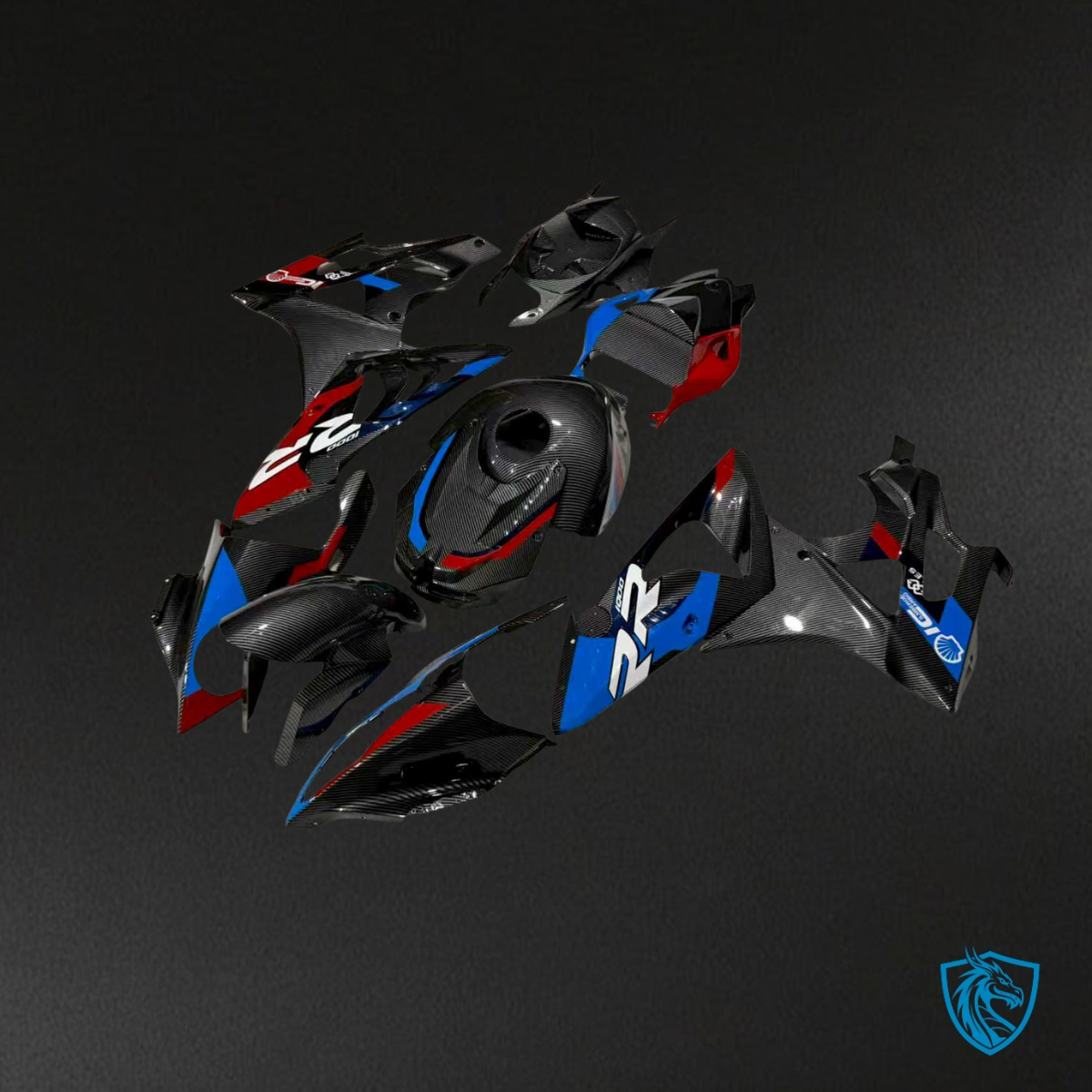 BMW S1OOORR (2009-2024) Black, Blue & Red - Custom ABS Fairing Kit