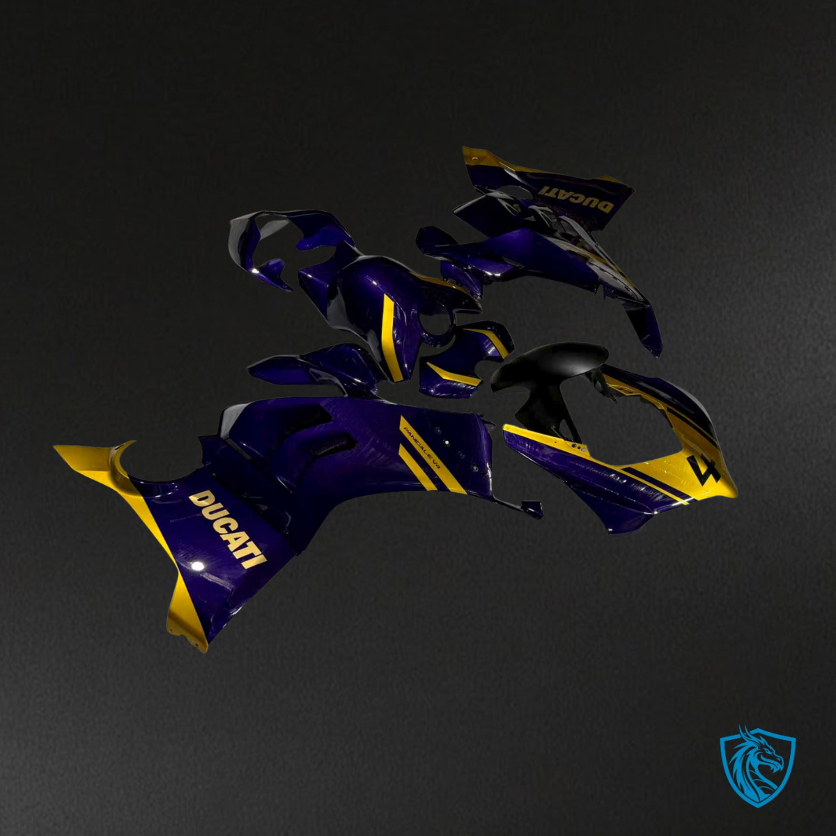 Ducati Panigale V2 (2020-2024) Gold, Blue & Black ABS Bodywork - Fairings Kit