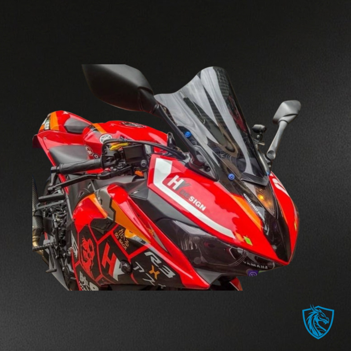 Yamaha YZF R3R25 (2015-2018) Black & Red with Logos - Replacement Motorcycle Fairings Kit