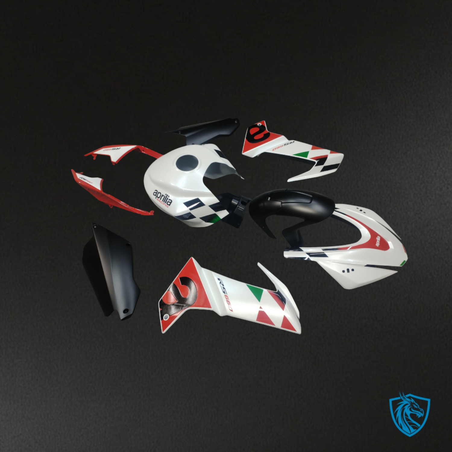 Aprilia RS660 (2020-2024) White, Red, Black and Green Fairing Kit - Aftermark ABS Bodywork