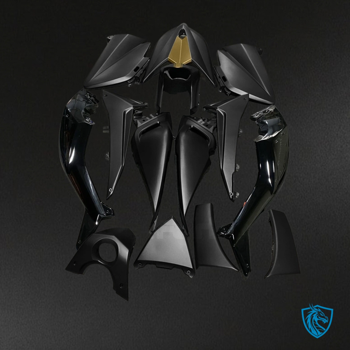 Yamaha TMAX530 (2012-2014) Glossy Black and Gold Fairing Kit | ABS Bodywork