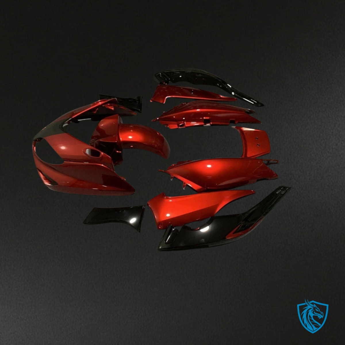 Yamaha TMAX500 (2001-2007) Red & Black Fairing Kit - Aftermarket ABS Bodywork