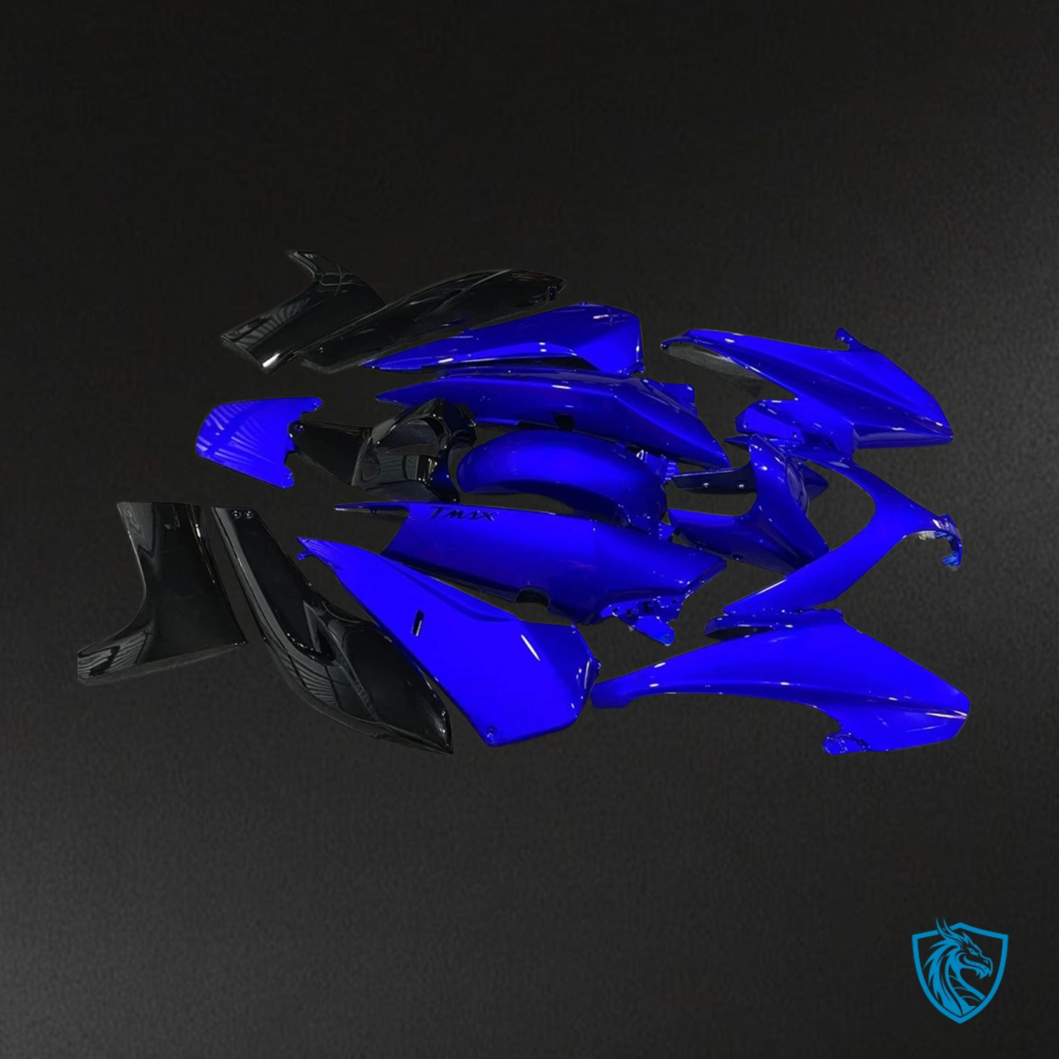 Yamaha Tmax500 (2008-2011) Blue and Black Injection Molded Fairing Kit - Aftermarket ABS Bodywork