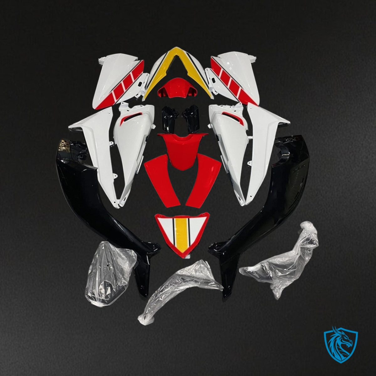 Yamaha Tmax530 (2015-2016) White, Red & Yellow - Replacement Motorcycle Fairings Kit