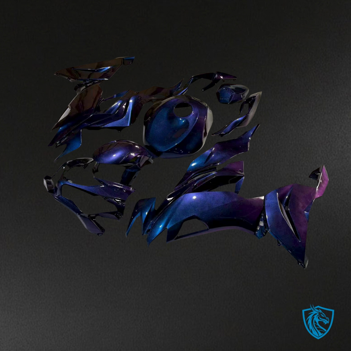 Kawasaki ZX6R (2019-2023) Gloss Purple & Blue Fairings Kit - Aftermarket ABS Bodywork