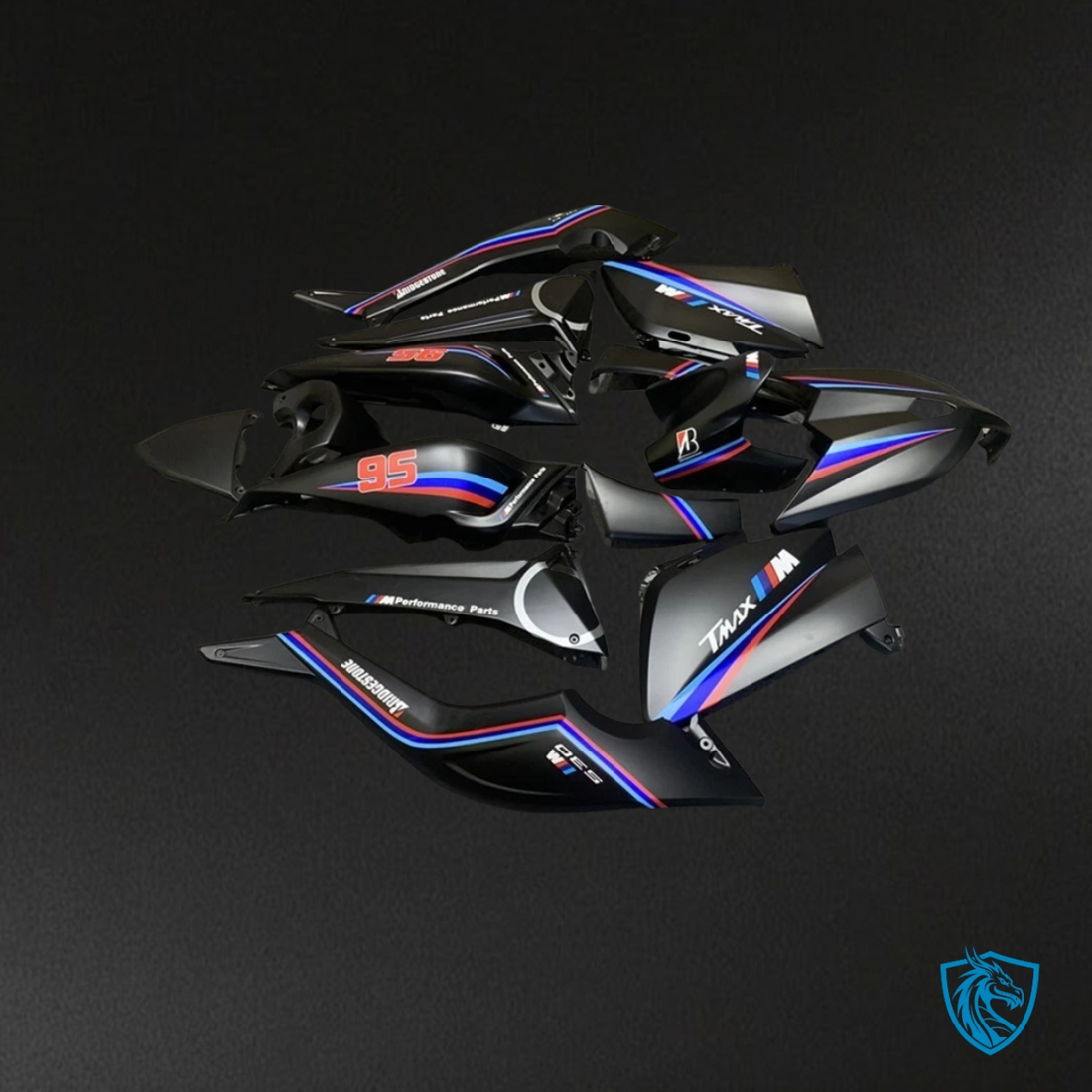 Yamaha TMAX530 (2012-2014) Black, Blue & Red Fairing Kit | ABS Bodywork