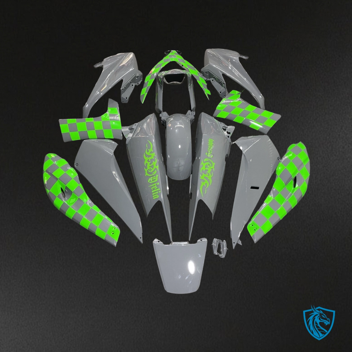 Yamaha TMAX500 (2008-2011) Gray & Green Fairing Kit | ABS Bodywork
