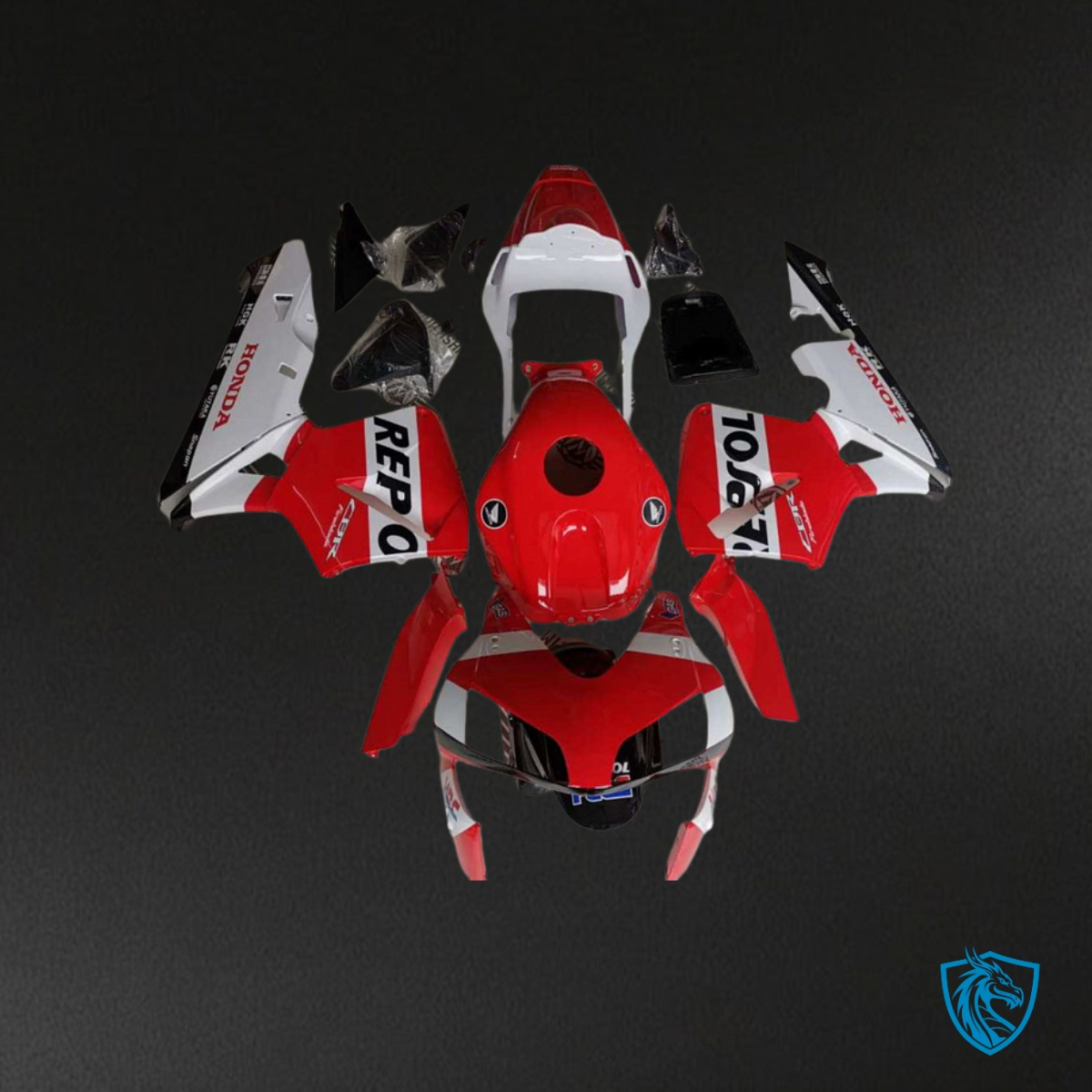 Honda CBR600RR (2003-2004) Red & White Repsol - MERGEment Motorcycle Fairings Kit