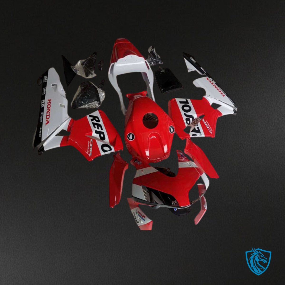 Honda CBR600RR (2003-2004) Red & White Repsol - MERGEment Motorcycle Fairings Kit