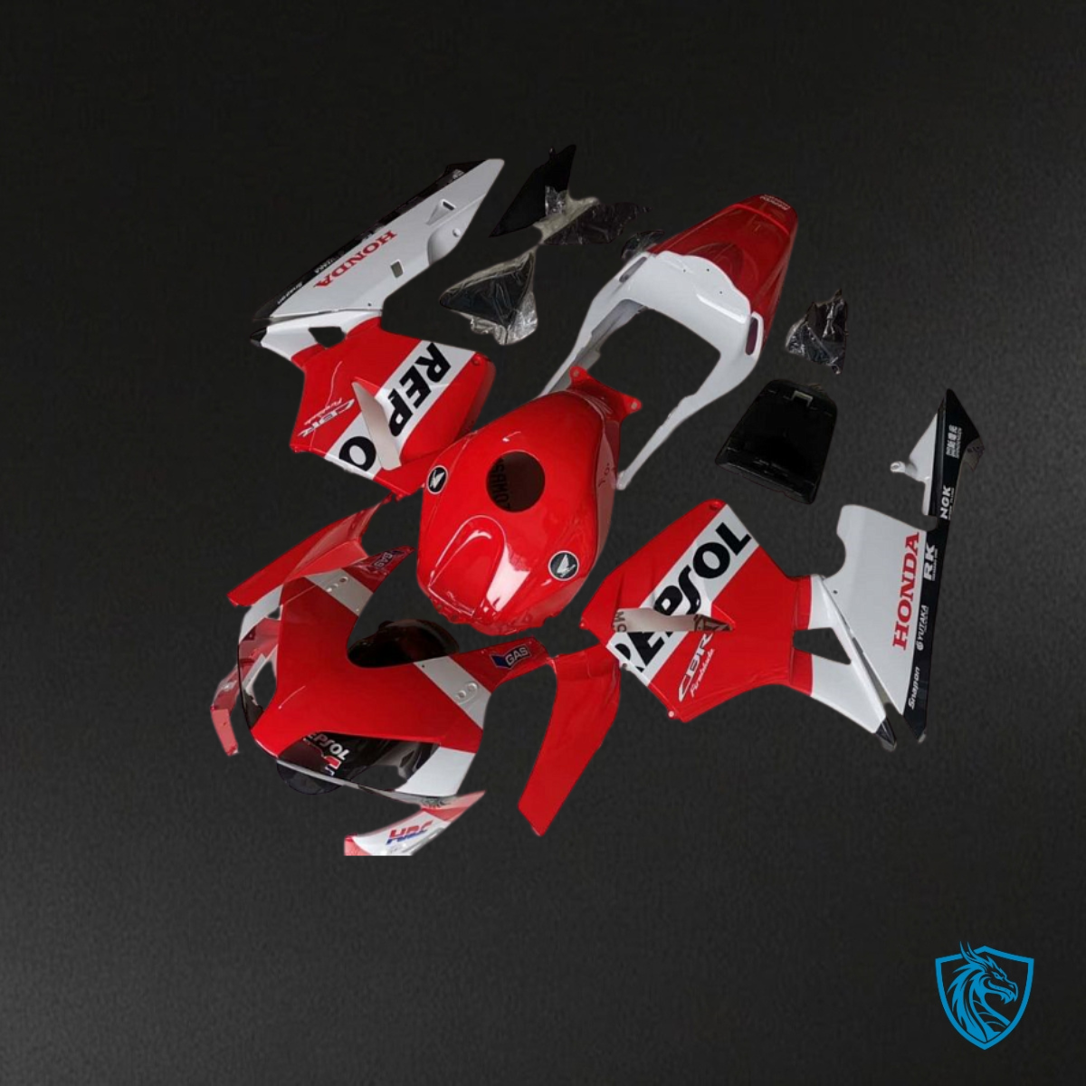 Honda CBR600RR (2003-2004) Red & White Repsol - MERGEment Motorcycle Fairings Kit