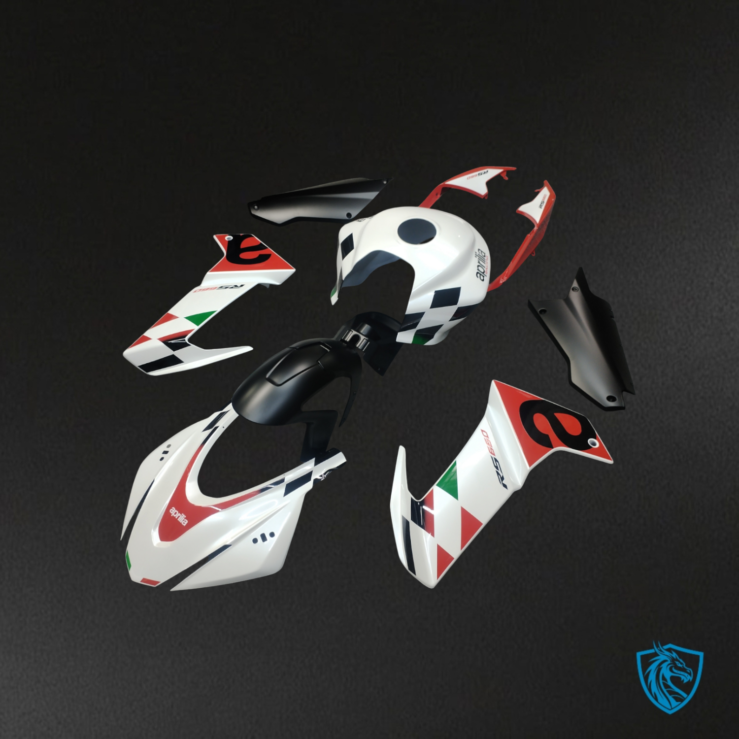 Aprilia RS660 (2020-2024) White, Red, Black and Green Fairing Kit - Aftermark ABS Bodywork