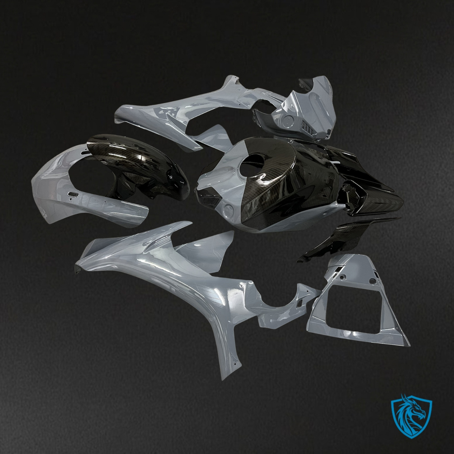 Yamaha R1 (2015-2019) Gloss Nardo Gray Carbon Fiber Style - ABS Bodywork Fairings Kit
