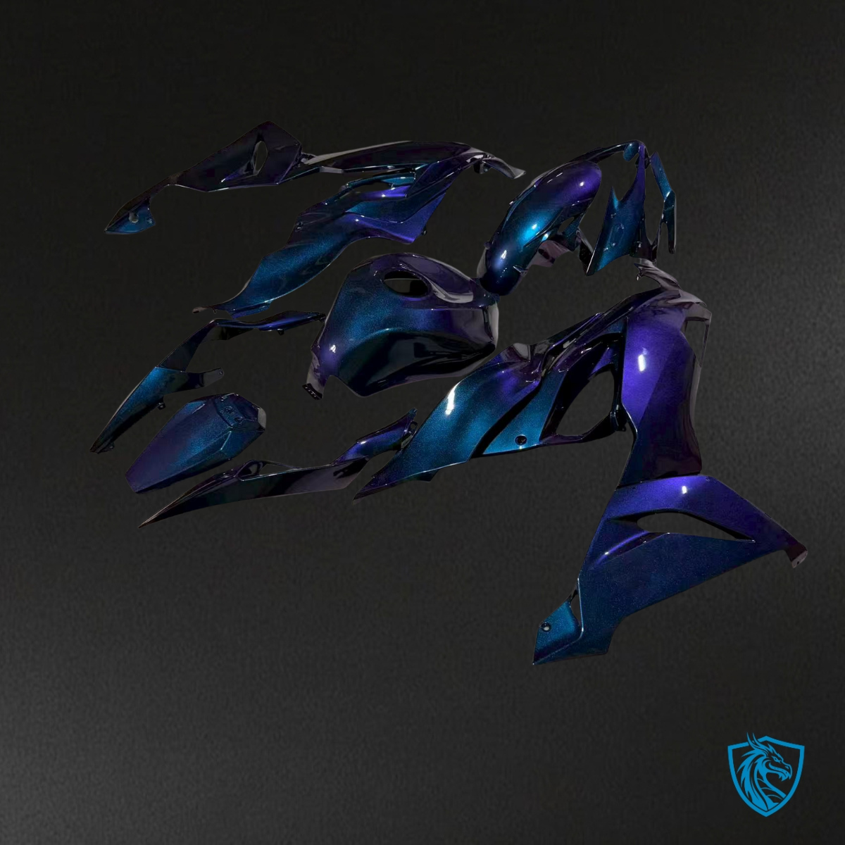Kawasaki ZX6R (2019-2023) Gloss Purple & Blue Fairings Kit - Aftermarket ABS Bodywork