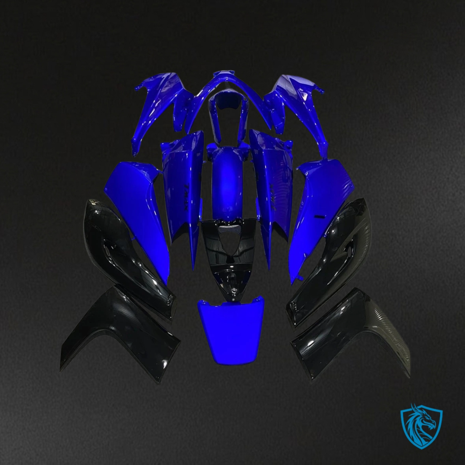 Yamaha Tmax500 (2008-2011) Blue and Black Injection Molded Fairing Kit - Aftermarket ABS Bodywork