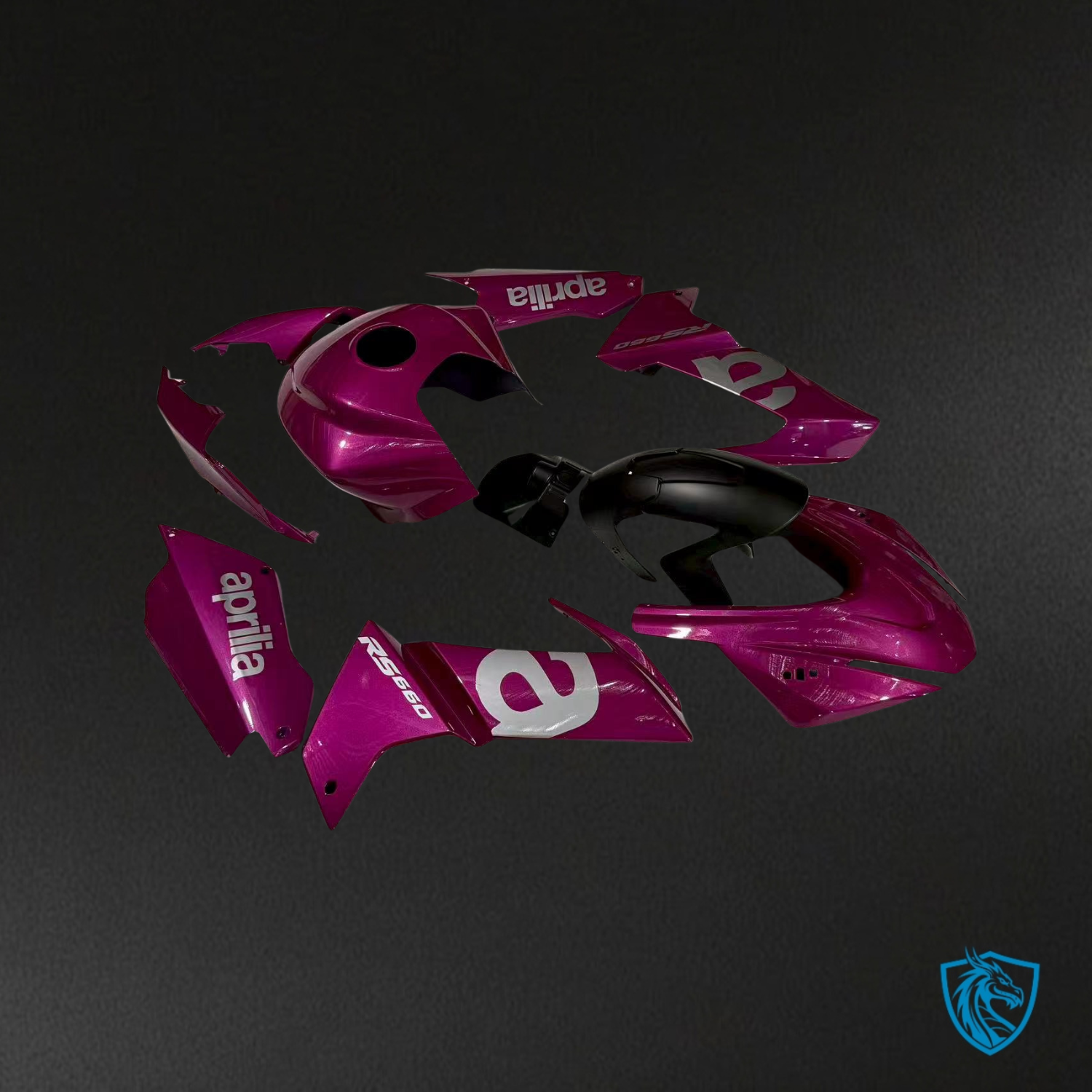 Aprilia RS660 (2020-2024) Pink & Black with White Logo Fairings Kit - Aftermarket ABS Bodywork