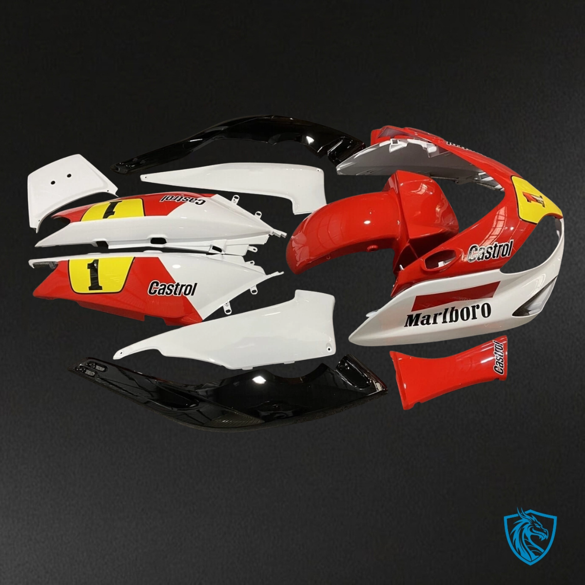 Yamaha TMAX500 (2001-2007) Red, White & Black - Replacement Motorcycle Fairings Kit