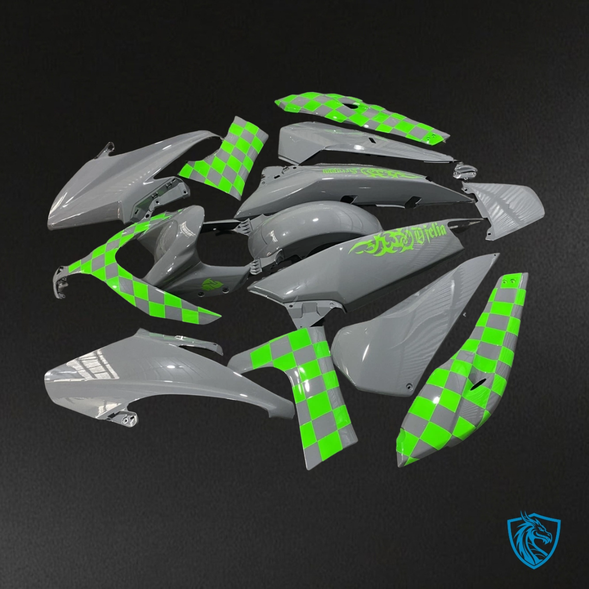 Yamaha TMAX500 (2008-2011) Gray & Green Fairing Kit | ABS Bodywork