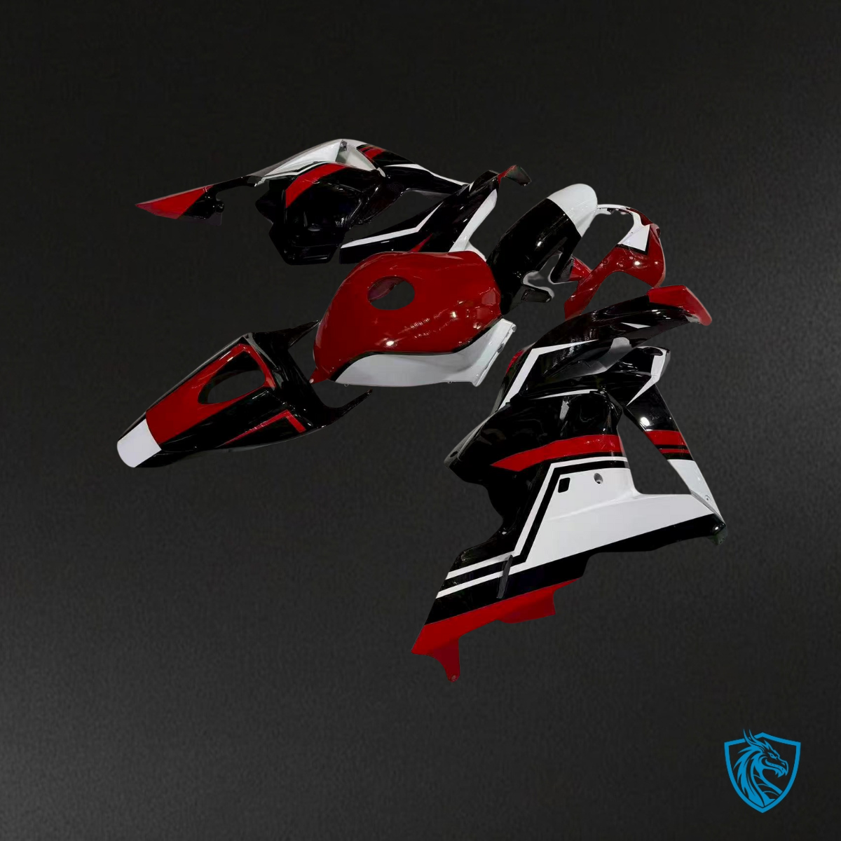 Honda CBR600RR (2009-2012) Gloss Red, Black & White Fairings Kit - Aftermarket ABS Bodywork