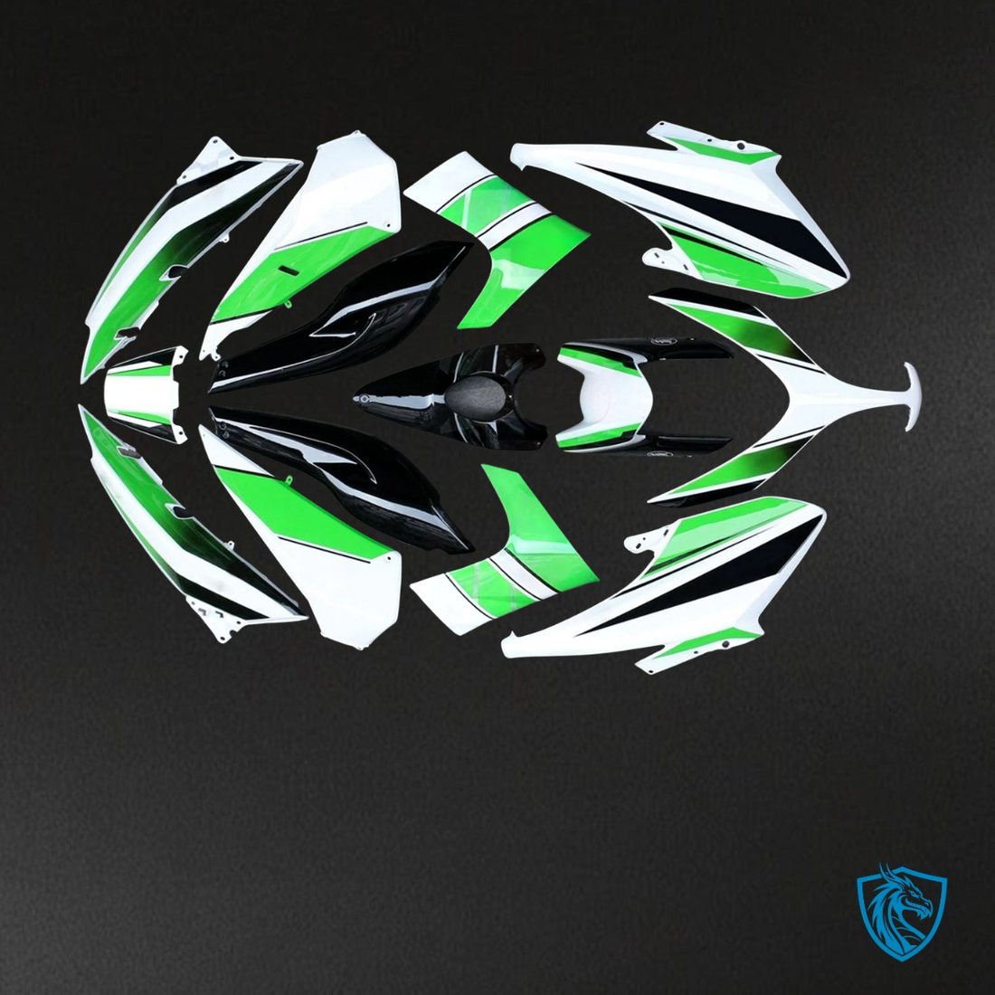 Yamaha XP500 (2008-2011) White, Black & Green Fairing Kit - Aftermarket ABS Bodywork