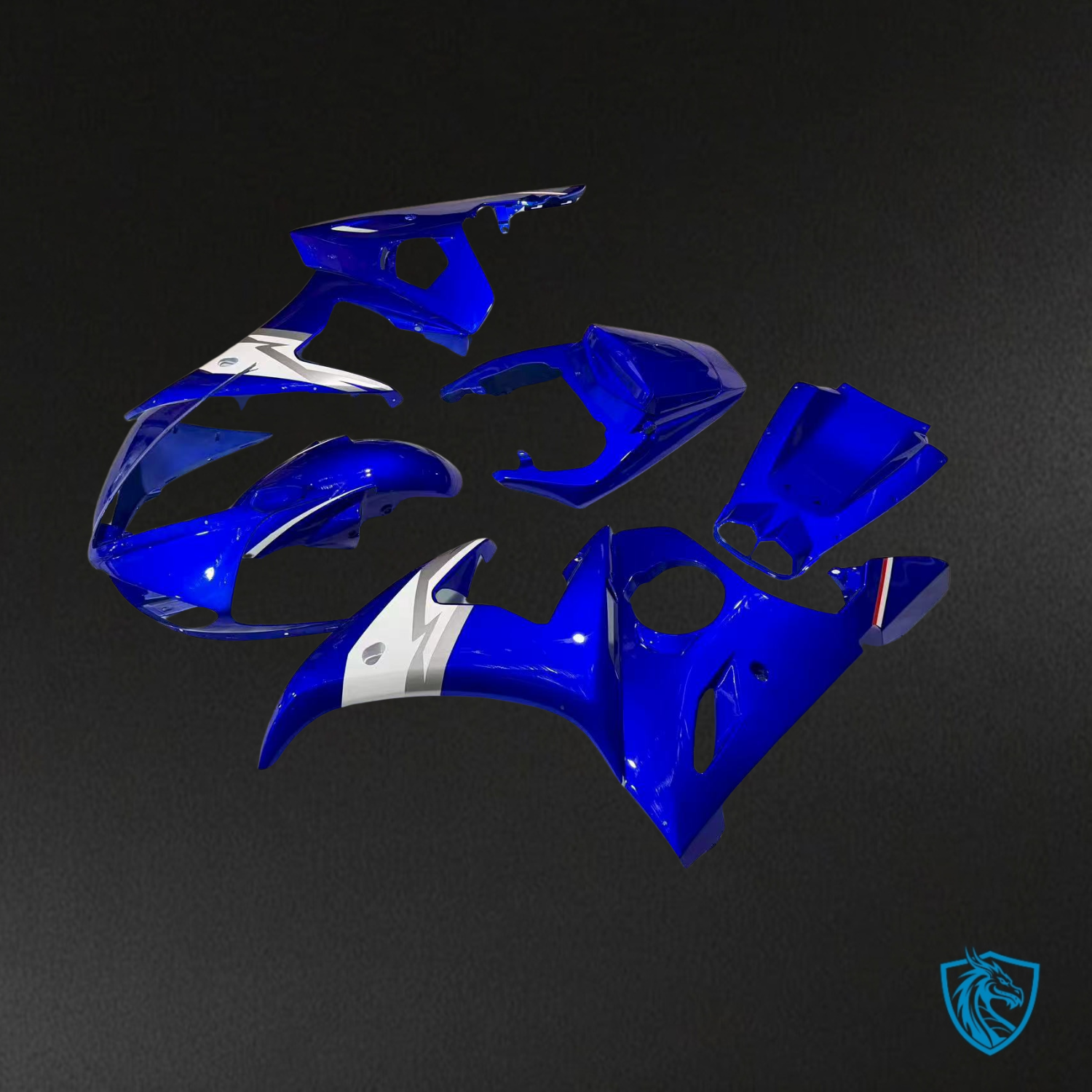Yamaha R6 (2003-2004) Gloss Blue with White Fairing Kit - ABS Bodywork