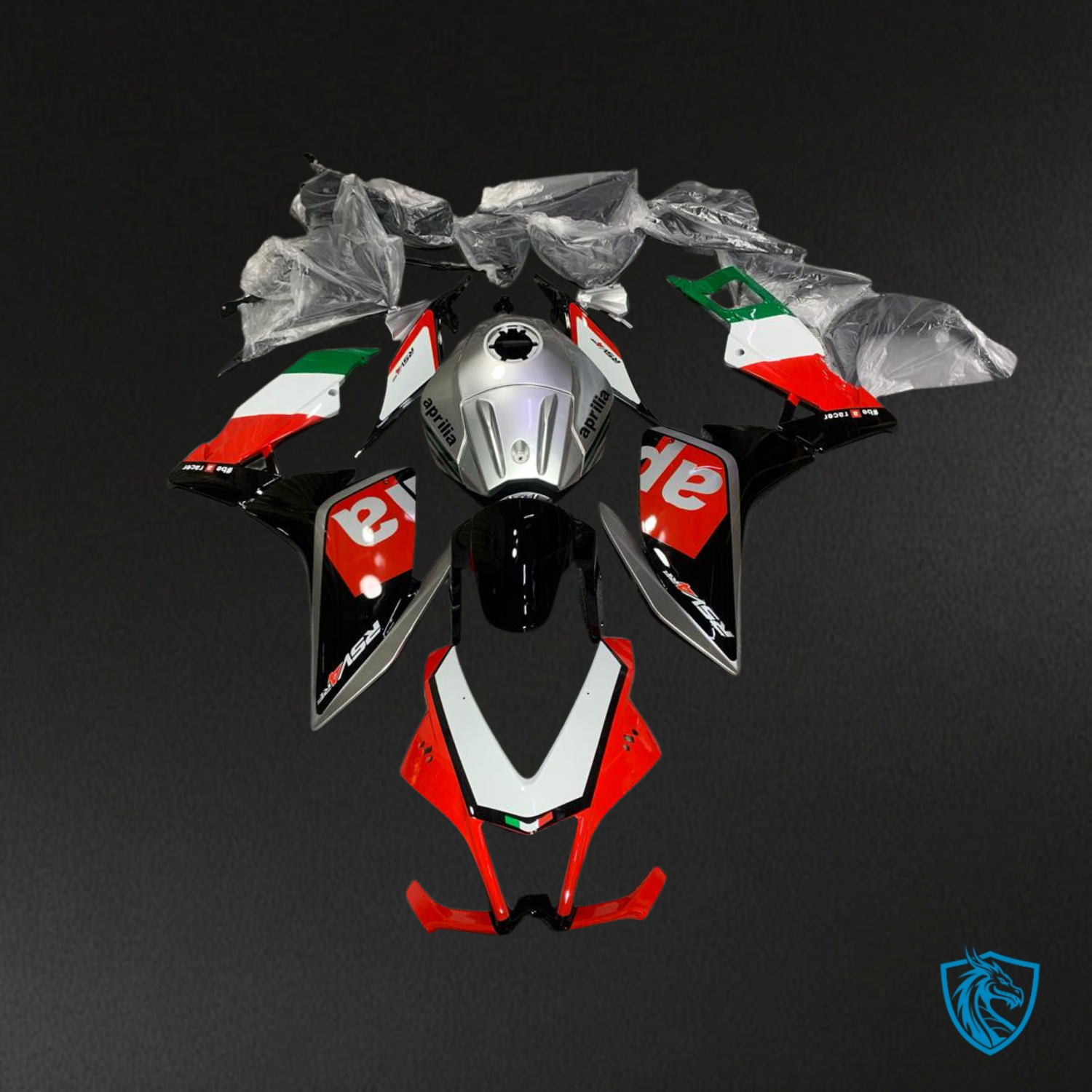 Aprilia RS4 125 (2012-2016) Red, Black, Green, Silver and White Fairings Kit - Aftermark ABS Bodywork