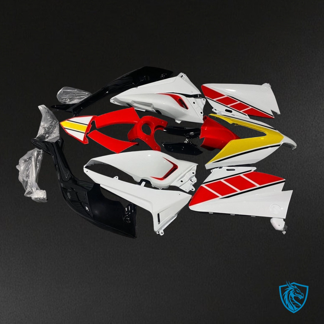 Yamaha Tmax530 (2015-2016) White, Red & Yellow - Replacement Motorcycle Fairings Kit
