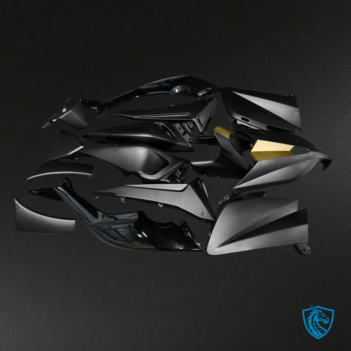 Yamaha TMAX530 (2012-2014) Glossy Black and Gold Fairing Kit | ABS Bodywork