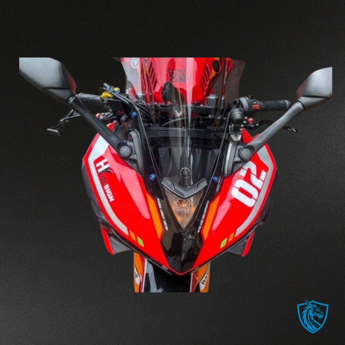 Yamaha YZF R3R25 (2015-2018) Black & Red with Logos - Replacement Motorcycle Fairings Kit