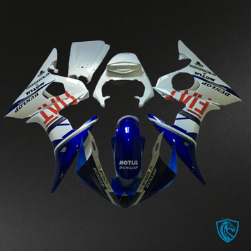 Yamaha YZF R6 (2003-2004) Gloss Blue & White - MERGEment Motorcycle Fairings Kit